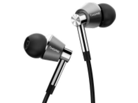 1More Triple Driver - Hörlurar med mikrofon - inuti örat - kabelansluten - 3,5 mm kontakt - titansilver