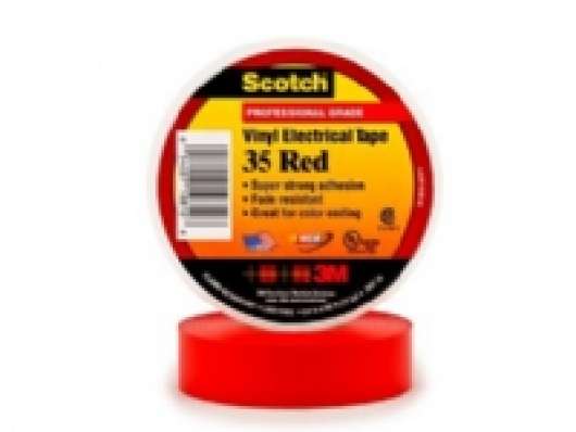 3M 35-RED-3/4, Röd, Märkning, PVC, UL, CSA, RoHS 2011/65/EU, 105 ° C, 20,1 m