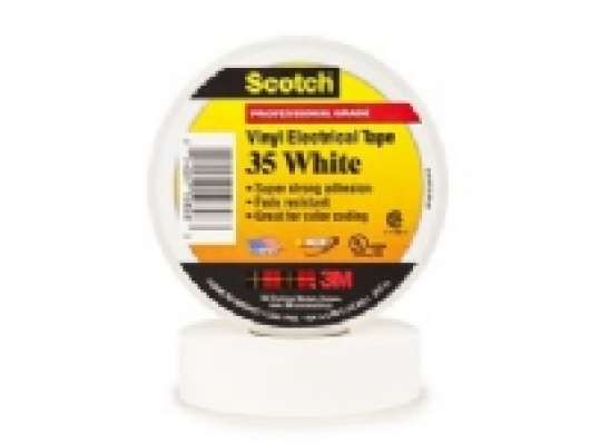 3M 35-WHITE-3/4, Vit, Märkning, PVC, UL, CSA, RoHS 2011/65/EU, 105 ° C, 20,1 m