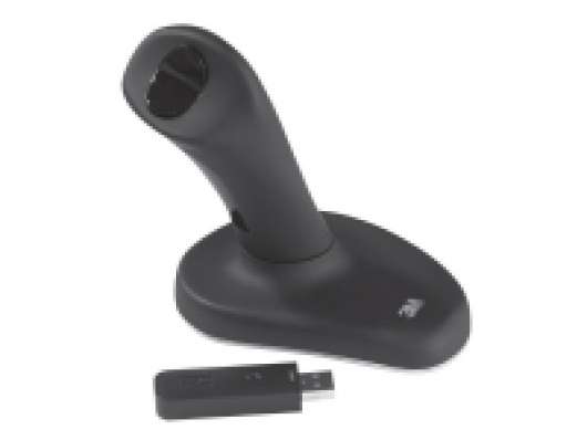 3M Ergonomic Mouse EM550GPL Large - Vertikal mus - högerhänt - optisk - 3 knappar - trådlös - trådlös USB-mottagare - svart