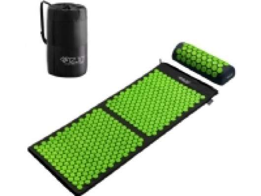 4fizjo Acupressure mat with spikes + pillow 130x50 (black and green)