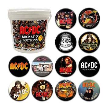Ac/Dc - Bucket Of Buttons 144 Pieces 3.2Cm
