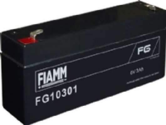 ACTEC Fiamm bly akkumularor 6v/3,0Ah. Til alarm og backup med spadesko 4,75mm/Faston 187 - L134xB34xH60mm
