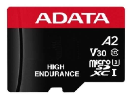 ADATA High Endurance - Flash-minneskort (microSDXC till SD-adapter inkluderad) - 64 GB - A2 / Video Class V30 / UHS-I U3 / Class10 - mikroSDXC UHS-I