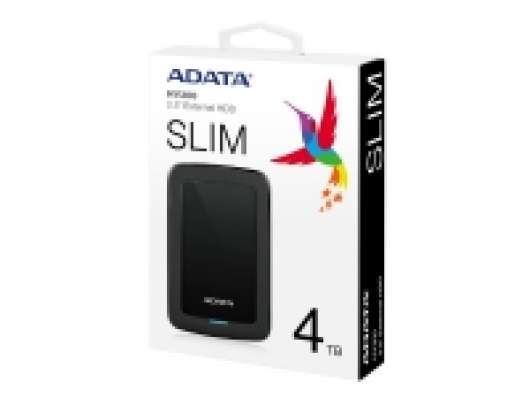 ADATA HV300 - Hårddisk - 4 TB - extern (portabel) - USB 3.1 - 256 bitars AES - svart