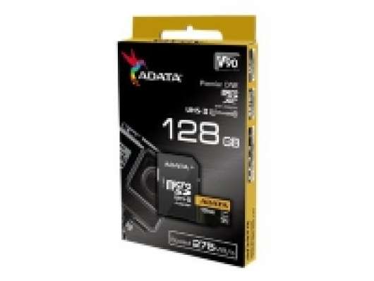 ADATA Premier ONE - Flash-minneskort (microSDXC till SD-adapter inkluderad) - 128 GB - UHS-II U3 / Class10 - mikroSDXC UHS-II