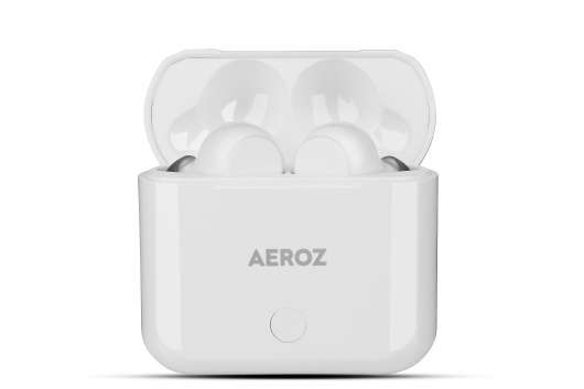​AEROZ - TWS-122 White - True Wireless Stereo-øretelefoner med ladeetui