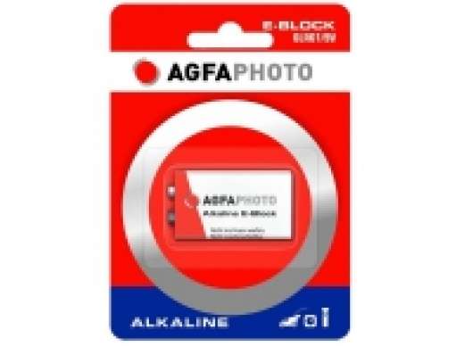AgfaPhoto 110-802596, Single-use battery, Alkalisk, 9 V, 1 styck, Röd, Vit, 49 mm