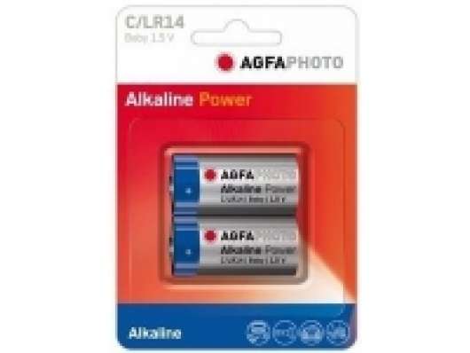 AgfaPhoto 110-802626, Single-use battery, C, Alkalisk, Cylindrisk, 1,5 V, 2 styck