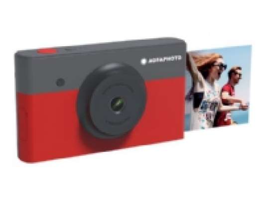 AgfaPhoto Realipix Mini S - Digitalkamera - kompakt med omedelbar fotoskrivare - 10.0 MP - Bluetooth - röd