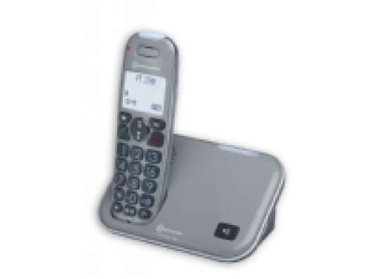 amplicomms PowerTel 1700, DECT-telefon, Trådlös telefonlur, 100 poster, Namn och uppringnings-ID, Silver