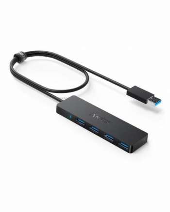 Anker 4-Port USB 3.0 Ultra Slim Data-Hubb - Svart