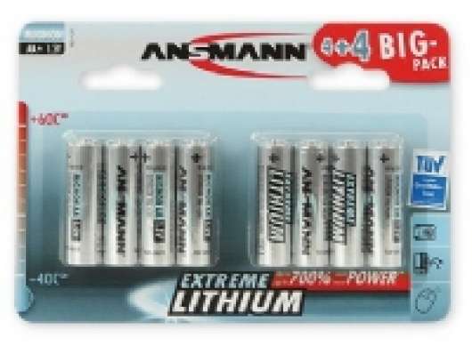 ANSMANN Extreme Lithium AA - Batteri 8 x AA-typ - Li