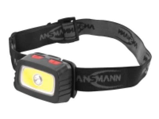 ANSMANN HD200B - Huvudficklampa - LED - 3 W - svart / röd