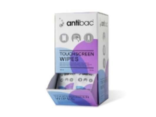 Antibac Touchscreen Wipes enkeltpakket i borddisplay m/95 stk. - (karton á 6 stk.)