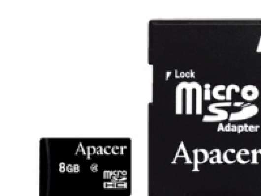 Apacer microSDHC Class4, 8 GB, MicroSDHC, Klass 4, Svart