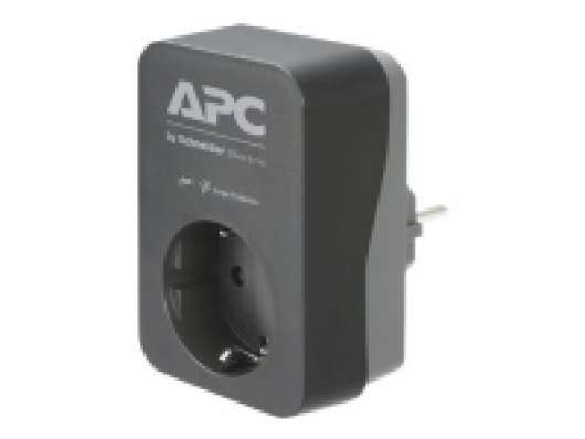 APC Essential Surgearrest PME1WB-GR - Överspänningsskydd - AC 220/230/240 V - 4000 Watt - utgångskontakter: 1 - Tyskland - svart