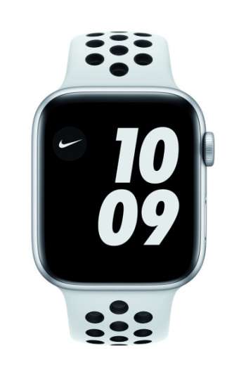 Apple Watch Nike SE - 44mm / GPS + Cellular / Silver Aluminium Case / Pure Platinum Black Nike Sport