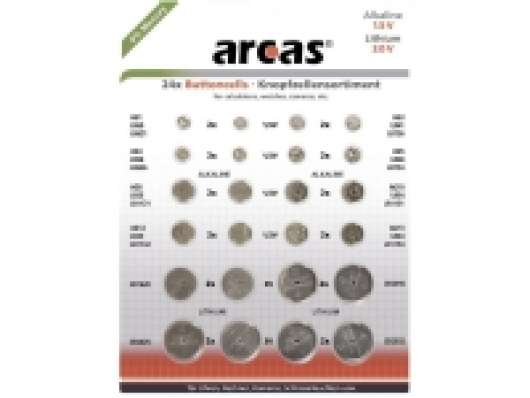 Arcas Knapcelle-sæt HVER 2X AG1, AG3, AG4, AG5, AG8, AG10, AG12, AG13, CR1620, CR2016, CR2025, CR2032