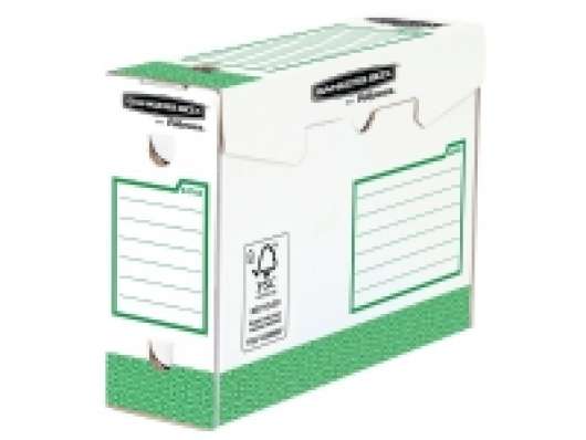 Arkivæske bankers box, manuel, intensiv brug, 10 cm, grøn, pakke a 20 stk.