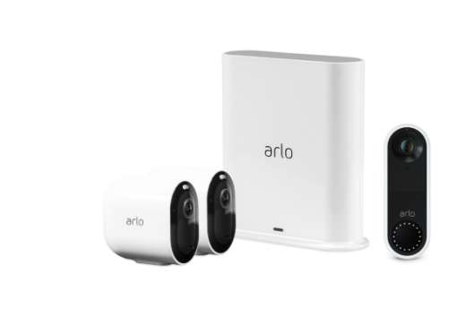 Arlo Pro 3 - Trådlöst 2K säkerhetssystem med 2 kameror + Video Doorbell