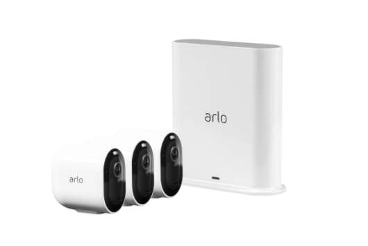 Arlo Pro 3 - Trådlöst 2K säkerhetssystem med 3 kameror - Vit