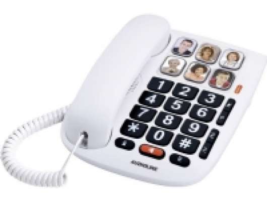 Audioline Tmax 10 Ledningsforbundet telefon, analog Håndfri tale Hvid