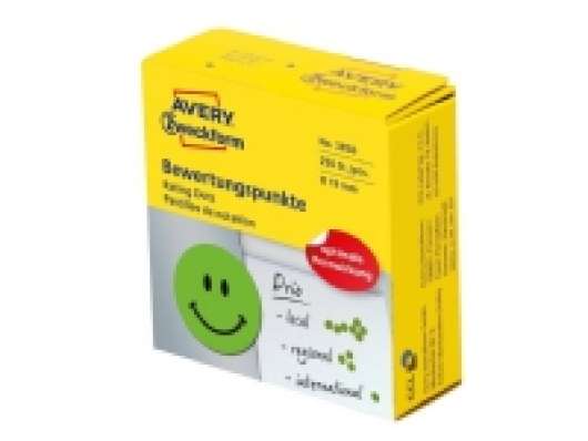 Avery Zweckform 3858, Green, Circle, Permanent, Paper, 1.9 cm, 250 pc(s)