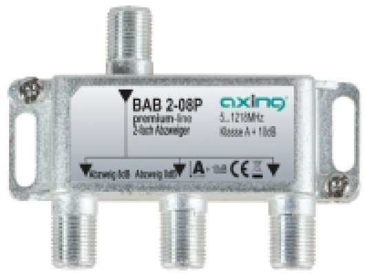 Axing BAB 2-08P, Kabelkniv, 5 - 1218 MHz, Grå, A, 8 dB, F