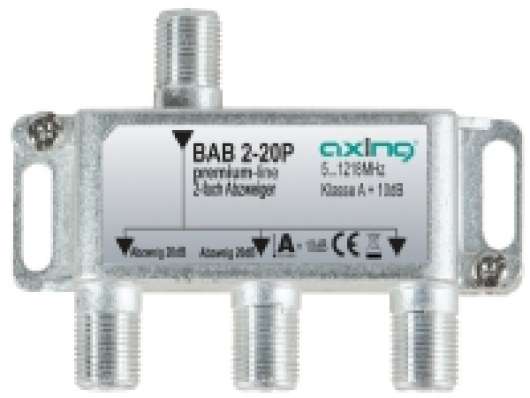 Axing BAB 2-20P, Kabelkniv, 5 - 1218 MHz, Grå, A, 20 dB, F