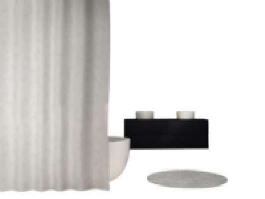 Badeforhæng 120x200 cm - Hilton Hvid 100% polyester