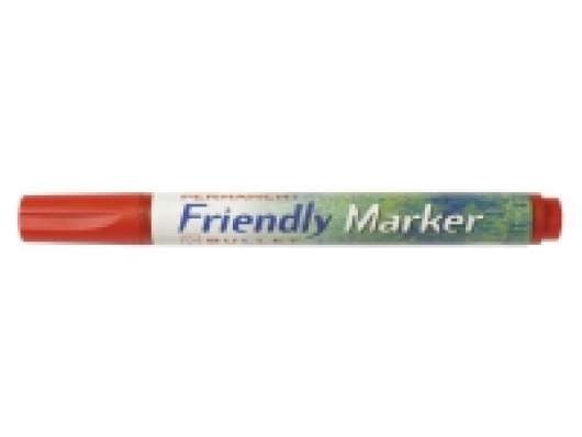 Ballograf Friendly - Markering - permanent - röd - alkoholbaserat bläck - 1-3 mm - fin