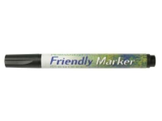 Ballograf Friendly - Markering - permanent - svart - alkoholbaserat bläck - 2-5 mm - medel