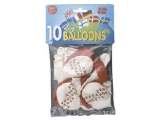 Balloner runde med flag 10stk/pak - (10 stk.)