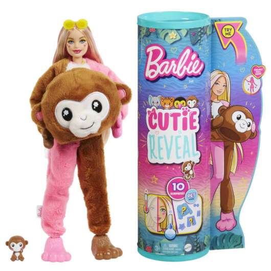 Barbie - Cutie Reveal Jungle Serie - Monkey