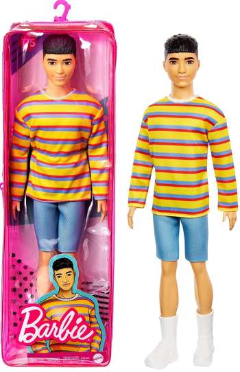 Barbie Fashionistas Boy Doll Yellow Stripped Shirt & Shorts