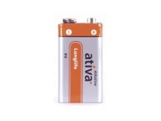 Batteri Ativa New Alkaline 6LR61 E Longlife 3stk./pk 9V Longlife - (3 stk.)