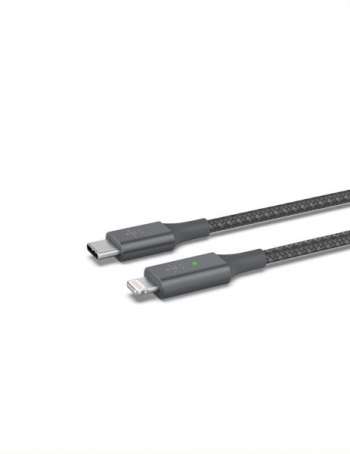 Belkin Nylonflätad Lightning till Smart LED USB-C kabel, 1.2 meter - Grå