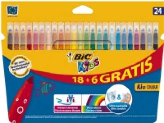 BIC 841803, Medium, 24 färger, Multifärg, Rundad spets, 2,8 mm, 0,8 mm