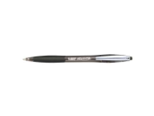 BIC 902133, Svart, Svart, Clip-on retractable ballpoint pen, 1 mm, 0,4 mm, Ambidextrous