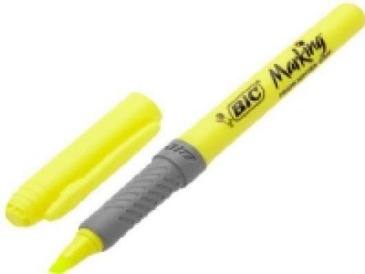 Bic Yellow BRITELINER highlighter with rubber grip