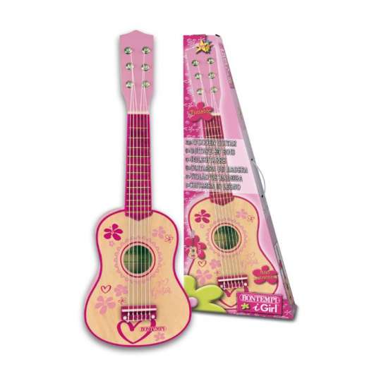 Bontempi - Rosa gitarr i trä, 55 cm