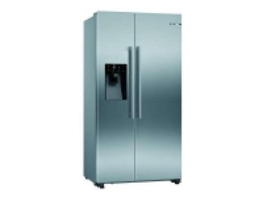 Bosch Serie 6 KAD93VIFP - Kylskåp/frys - amerikansk stil med is- och vattendispenser - fristående - bredd: 90.8 cm - djup: 70.7 cm - höjd: 178.7 cm - 533 liter - Klass A+ - rostfritt stål