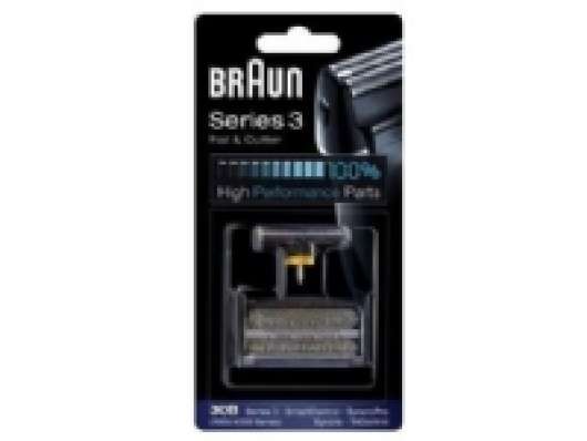 Braun Kombipack 30B - Utbytesfolie och skärare - för rakap1 part - svart - för Braun Satin Hair 3  Series 3  SmartControl3  TriControl 4715, 4740, 4745, 4775