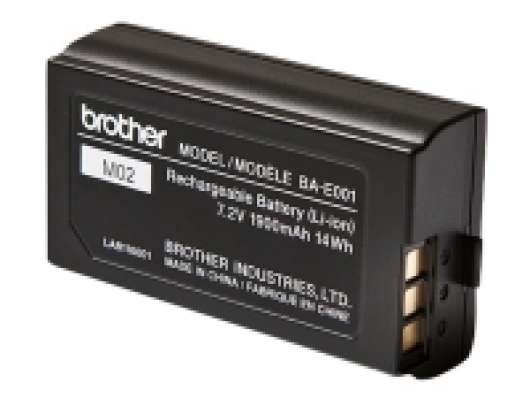 Brother BA-E001 - Batteri för skrivare - litiumjon - för Brother PT-P750  P-Touch PT-750, E300, E500, E550, H500, H75, P750  P-Touch EDGE PT-P750
