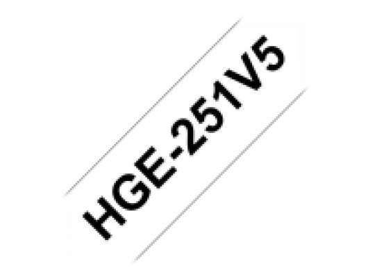 Brother HGE-251V5 - Svart på vitt - Rulle ( 2,4 cm x 8 m) 5 rulle (rullar) bandlaminat - för P-Touch PT-9500pc, PT-9700PC, PT-9800PCN  P-Touch R RL-700S