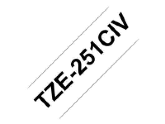 Brother TZ251CIV - Svart på vitt - Rulle ( 2,4 cm x 8 m) 1 kassett(er) bandlaminat - för Brother PT-D600  P-Touch PT-3600, D600, D800, E550, P750, P900, P950  P-Touch EDGE PT-P750