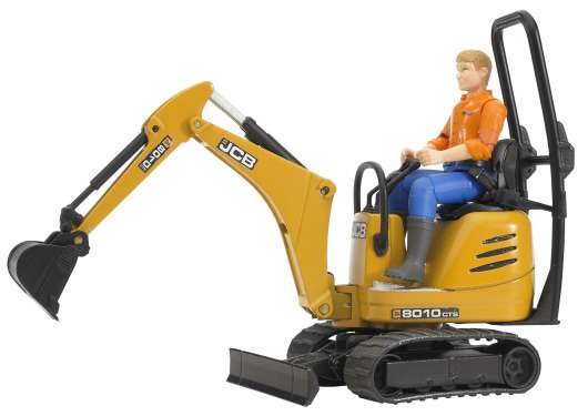 Bruder - JCB Micro Excavator 8010 CTS and Construction Worker(BR62002)