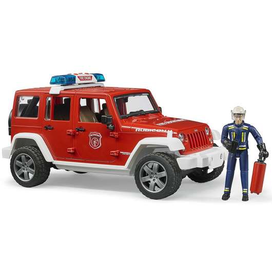 Bruder Jeep Wrangler Unlimited Rubicon Fire Dept vehicle with fireman