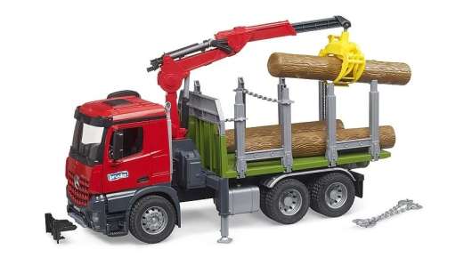 Bruder - MB Arocs Timber truck with loading crane, grab & 3 trunks